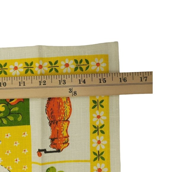 Parisian Prints Tea Towel Fruit Bowl Floral Kettle All Pure Linen NOS Lot of 3 - Picture 8 of 9